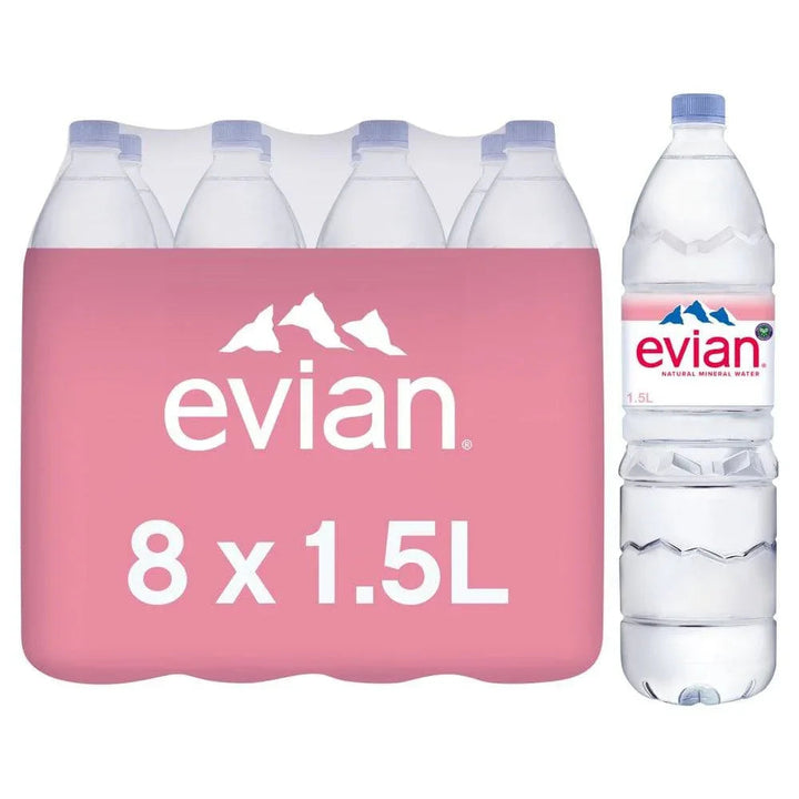 Evian Still Natural Mineral Water 8 x 1.5L (Pack of 8)