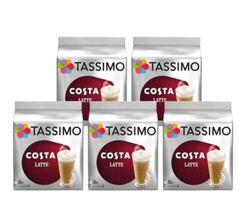 Costa Tassimo Latte Coffee Pods - 5 packs, 40 Servings