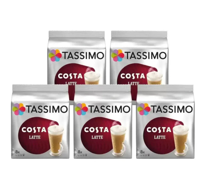 Costa Tassimo Latte Coffee Pods - 5 packs, 40 Servings