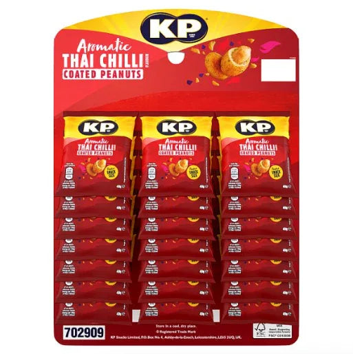 KP Flavour Kravers Aromatic Thai Chilli Coated Peanuts 40g (Pubcard)
